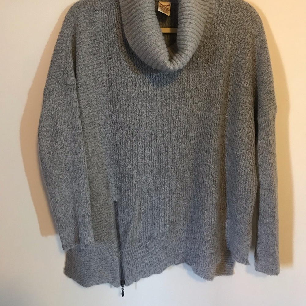 Gray cowl neck sweater